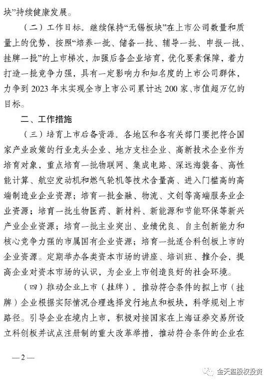 新政出台,无锡市更大力度支持企业上市(挂牌) 新政出台,无锡市更大力度支持企业上市(挂牌)
